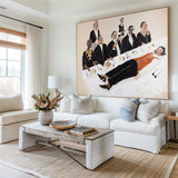 Black Tie Dinner Party Wall Art | Oversized Handmade Oil on Canvas | ArtExplore