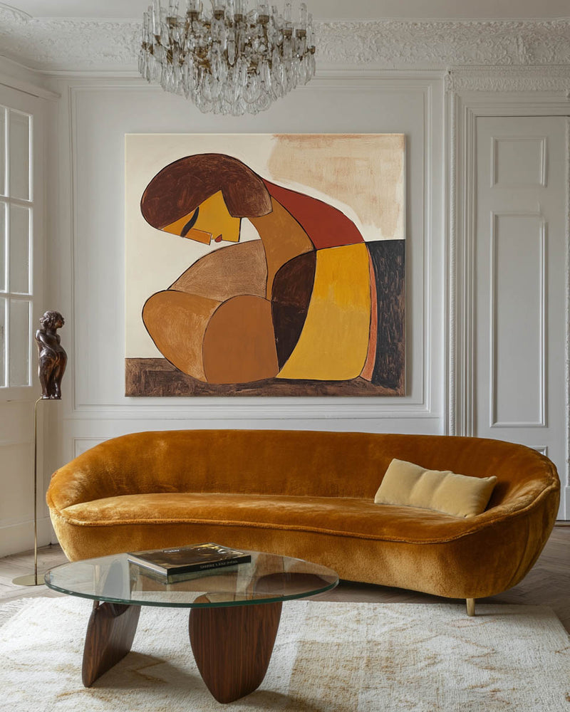 Black and Brown Minimalist Abstract Art Wabi-sabi Wall Art Modern Abstract Painting For livingroom