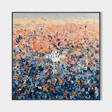 Blue Abstract Textured Canvas Art - Large Graffiti Style Painting For Livingroom | ArtExplore