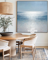Blue Coastal Landscape Painting for Large Wall Decor – ArtExplore