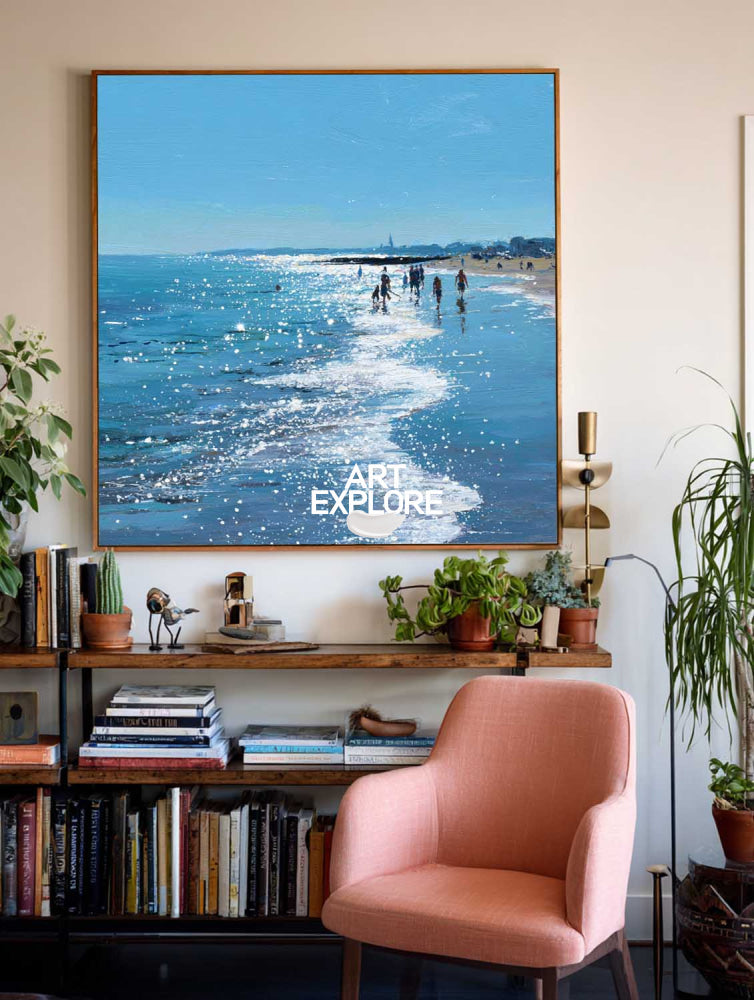 Blue Horizon Seascape Large Ready to Hang Wall Art