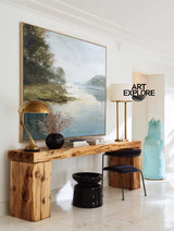 Blue Nature Oil Painting for Bedroom or Office | Framed Canvas | ArtExplore