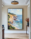 Seaside Landscape Oil Painting Large Textured Seaside Wall Art Modern Fine Art Paintings for Sale