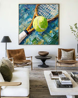 Contemporary Tennis Textured Fine Art Tennis Sport Art Painting Modern Sport Wall Art For Sale