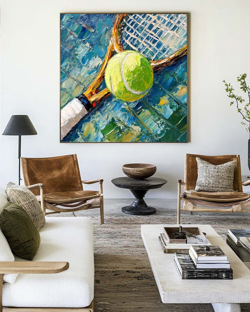 Contemporary Tennis Textured Fine Art Tennis Sport Art Painting Modern Sport Wall Art For Sale