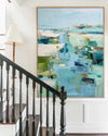 Blue Texture Wall Art Blue Abstract Canvas Painting Large Abstract Texture Painting Blue Fine Art