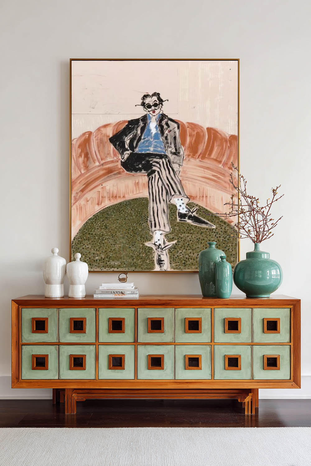 Bold Statement Portrait Oil Painting | Lounge Vibe Home Wall Art | ArtExplore