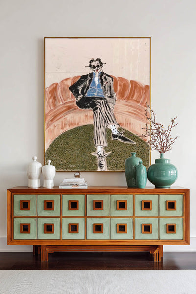 Bold Statement Portrait Oil Painting | Lounge Vibe Home Wall Art | ArtExplore