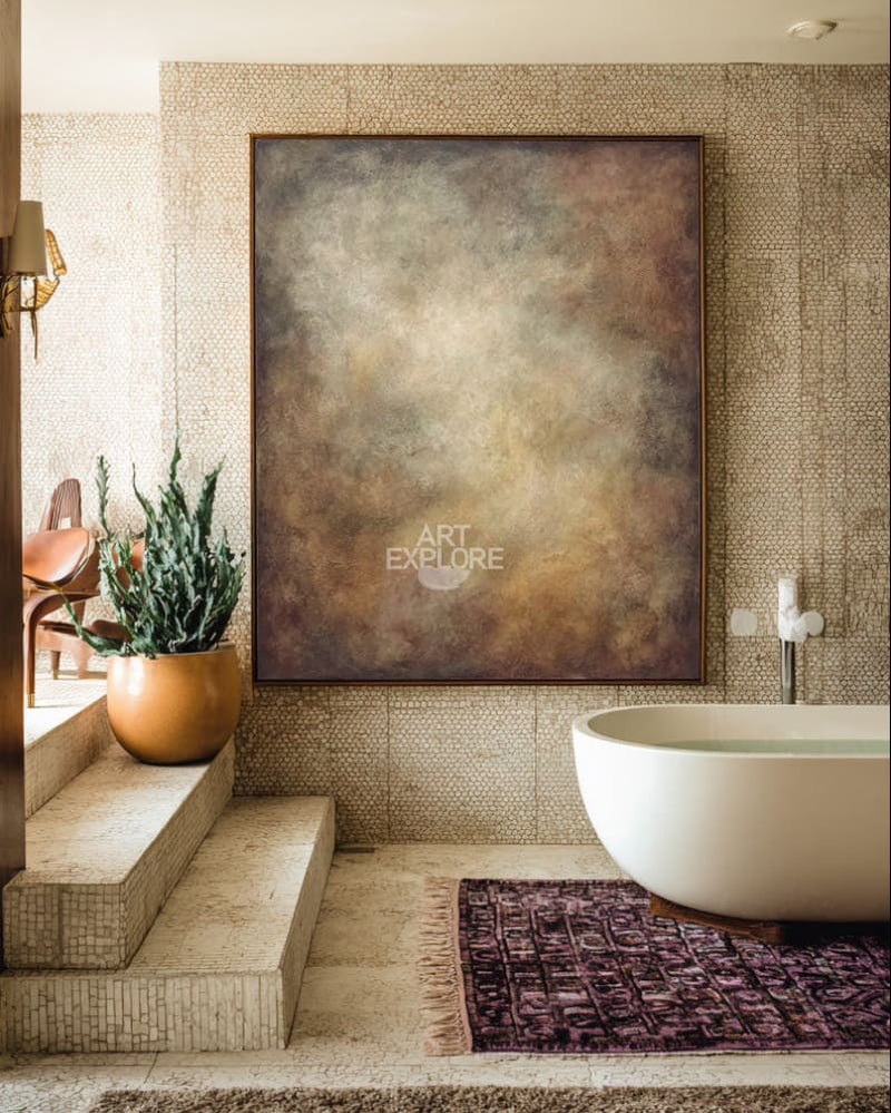 Brown Abstract Texture Art | Large Vertical Modern Canvas ArtExplore