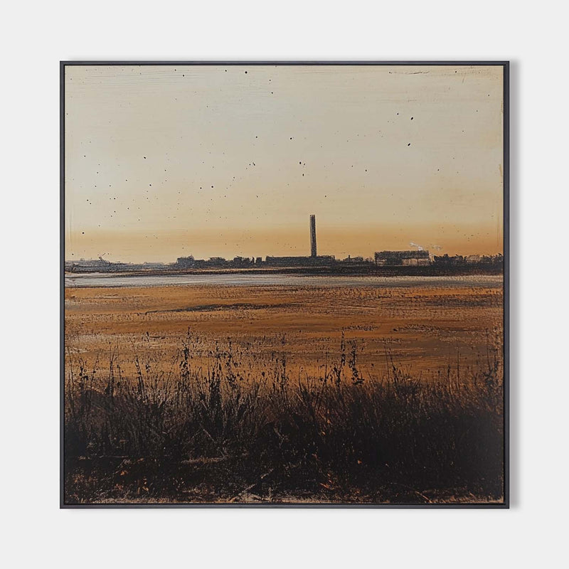 Brown Landscape Wall Art Brown Texture Wabi-sabi Wall Art Luxury Modern Abstract Painting For Sale