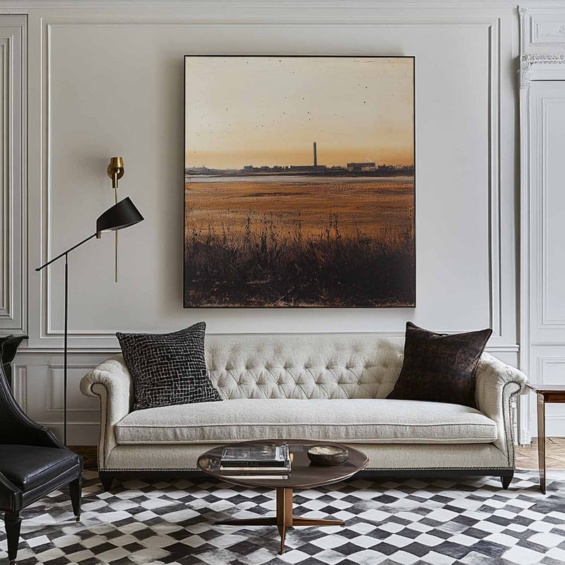 Brown Landscape Wall Art Brown Texture Wabi-sabi Wall Art Luxury Modern Abstract Painting For Sale