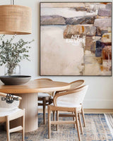 Brown Wabi-Sabi Minimalist Art | Large Square Handmade Texture Canvas ArtExplore