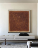 Wabi-sabi Brown Wall Art Large Pure Brown Textured Wall Art Brown Minimalist Art Livingroom Painting