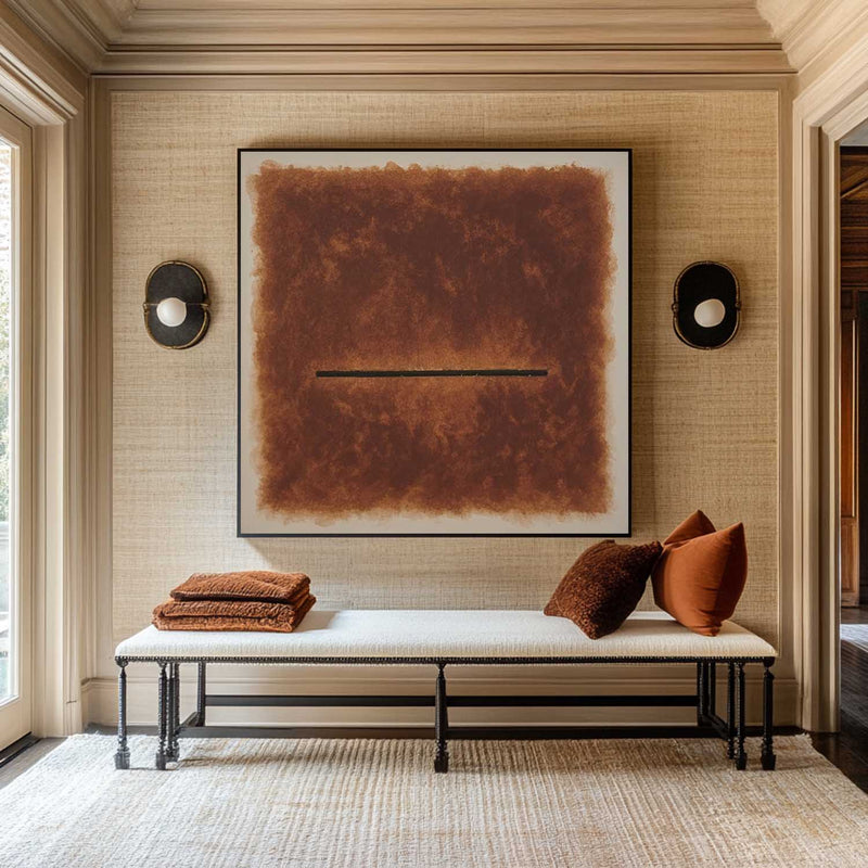 Wabi-sabi Brown Wall Art Large Gradient Monochrome Textured Canvas Art Brown Minimalist Art For Sale