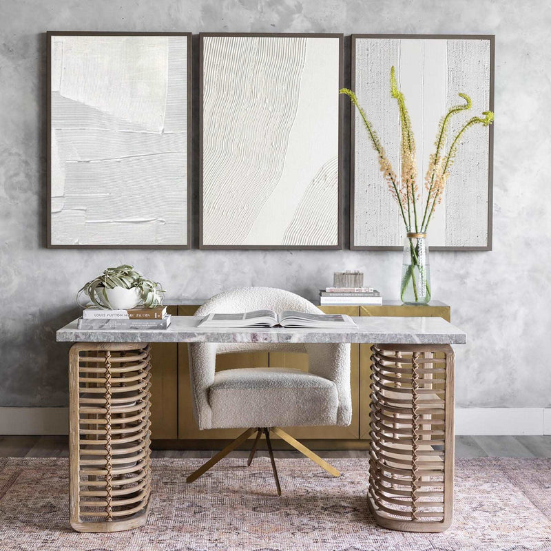 3D White Textured Abstract Art Minimalist Art Large Abstract Modern Minimal Wall Art For Sale