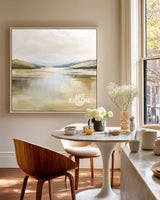Calm Desert Lake View Oil Painting, Textured Modern Wall Art – ArtExplore
