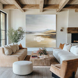 Calm Desert Oasis Scenery Art, Handmade Minimalist Canvas – ArtExplore