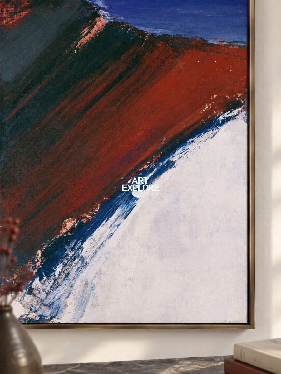 Red And Blue Abstract Landscape Canvas Painting Hand-Painted Wall Art