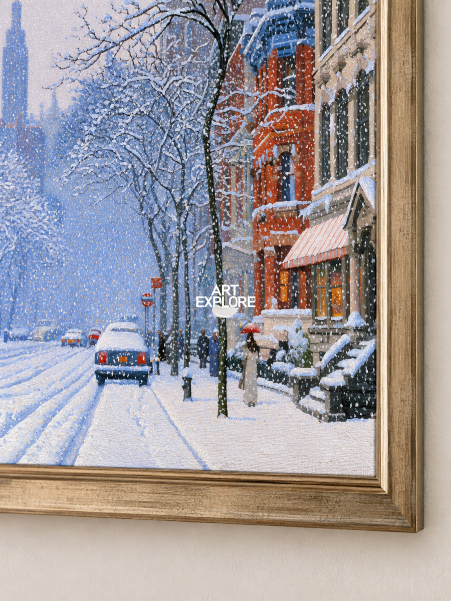 Urban Winter Landscape Wall Art For Modern Living Room And Office Decor