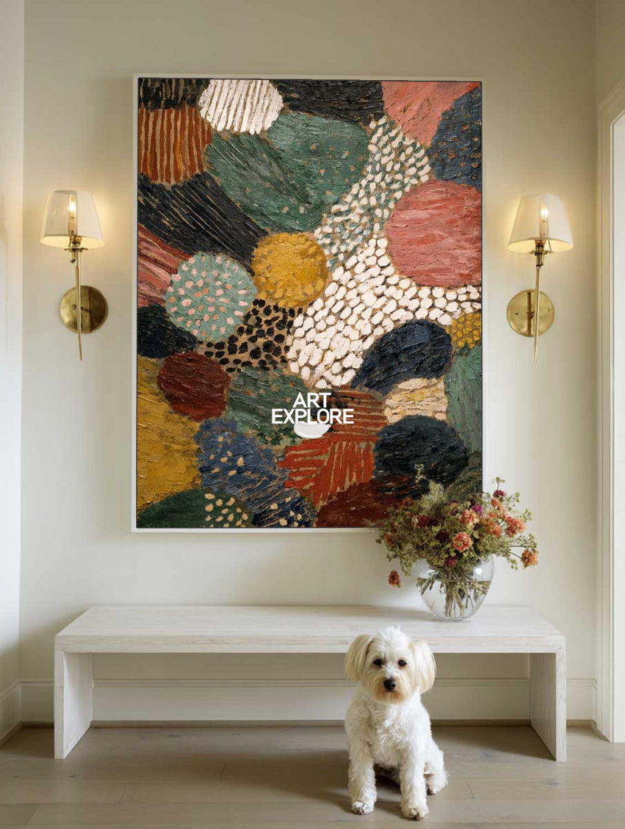 Original Abstract Textured Art With Earthy Colors For Modern Living Room Decor