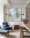 Coastal Blue Abstract Textured Wall Art – Large Sky-Inspired Minimalist Canvas Painting