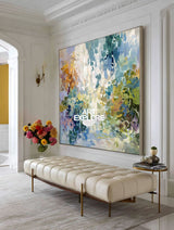 Colorful Abstract Canvas for Large Spaces, Handmade Oil Art | ArtExplore
