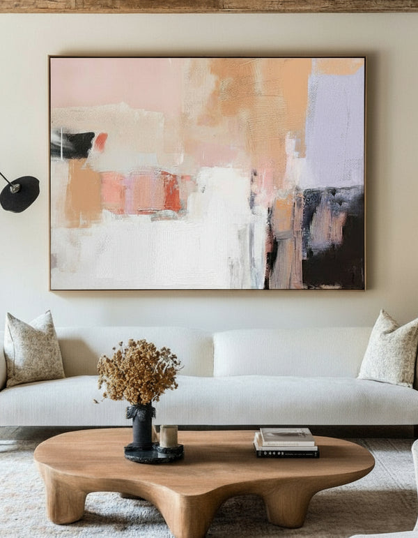 Colorful Abstract Oil Painting | Large Handmade Horizontal Wall Art | ArtExplore