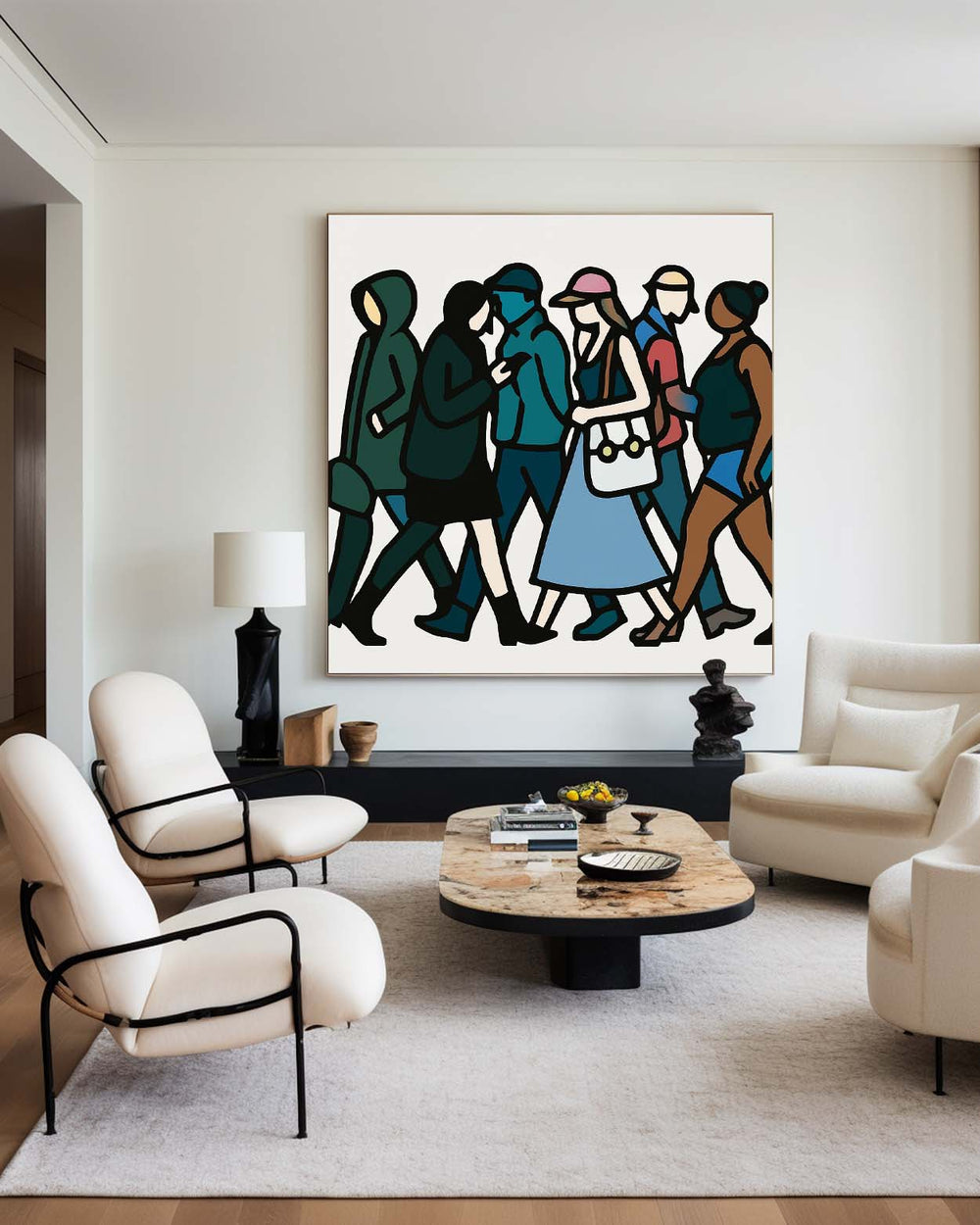 Colorful Figurative Pop Wall Art – Urban-Inspired Canvas for Modern Living Room or Office