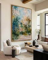 Colorful Floral Landscape Canvas | Handmade Vertical Wall Decor | ArtExplore