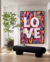 Colorful Love Sign Painting - Handmade Impasto Oil Art for Home | ArtExplore