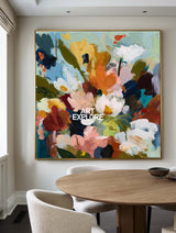Colorful Palette Knife Flower Painting - Ready to Hang Custom Canvas