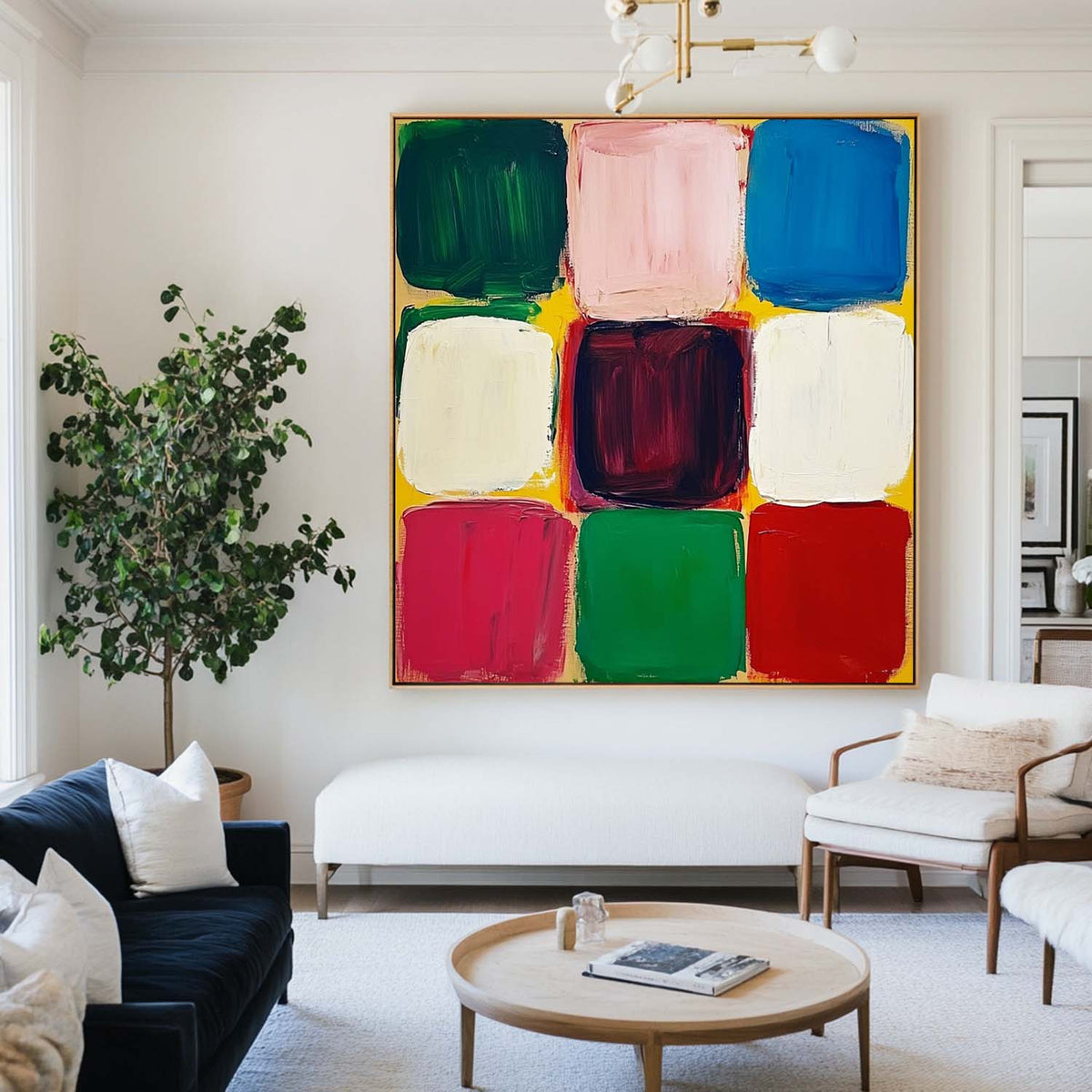 Large Colorful Texture Wall Painting Large Vibrant Rich Texture Canvas Art For Livingroom