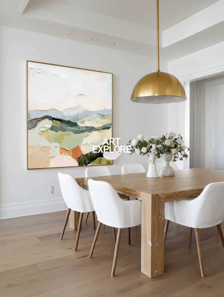 Contemporary Abstract Art Large Ready to Hang Earth Decor
