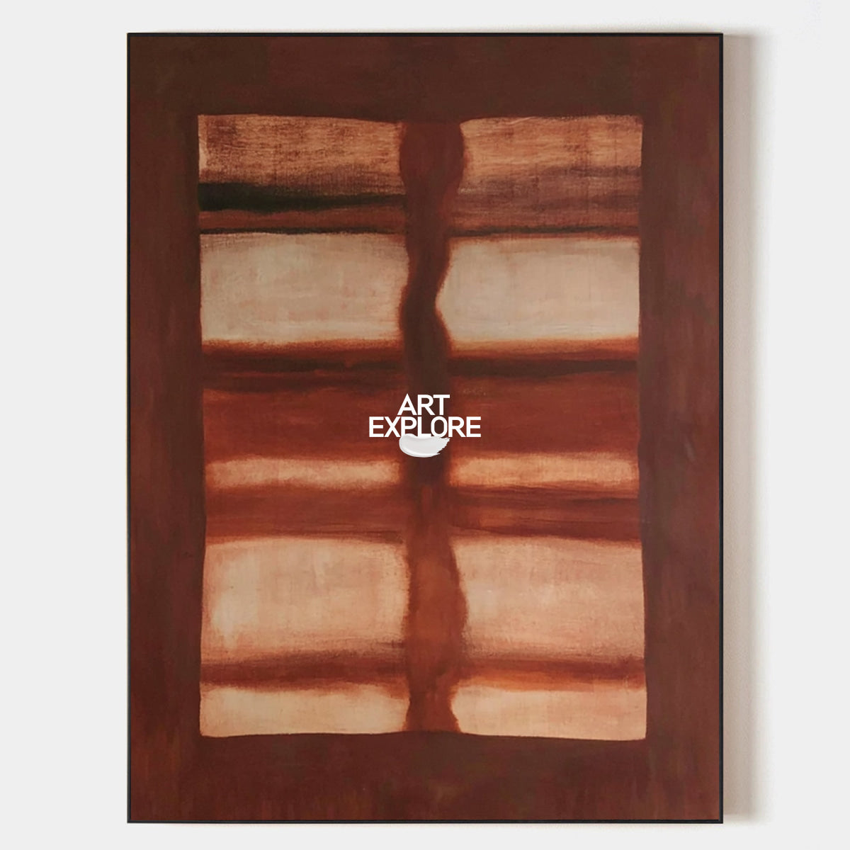 Abstract Red And Beige Minimalist Canvas Painting Hand-Painted Wall Art