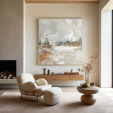 Contemporary Beige Landscape Art | Large Zen Wall Decor ArtExplore