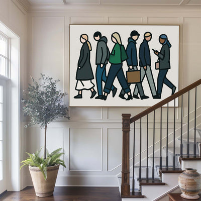 Contemporary City Life Pop Art – ArtExplore’s Hand-Painted Modern Canvas Wall Art for Large Space Interiors