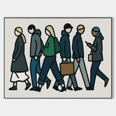 Contemporary City Life Pop Art – ArtExplore’s Hand-Painted Modern Canvas Wall Art for Large Space Interiors