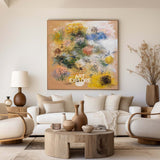 Contemporary Colorful Floral Wall Art, Handmade Abstract Oil Painting – ArtExplore