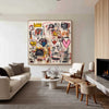 Contemporary Graffiti Heart & Crown – Handmade Large Texture Wall Art for Home & Office | ArtExplore