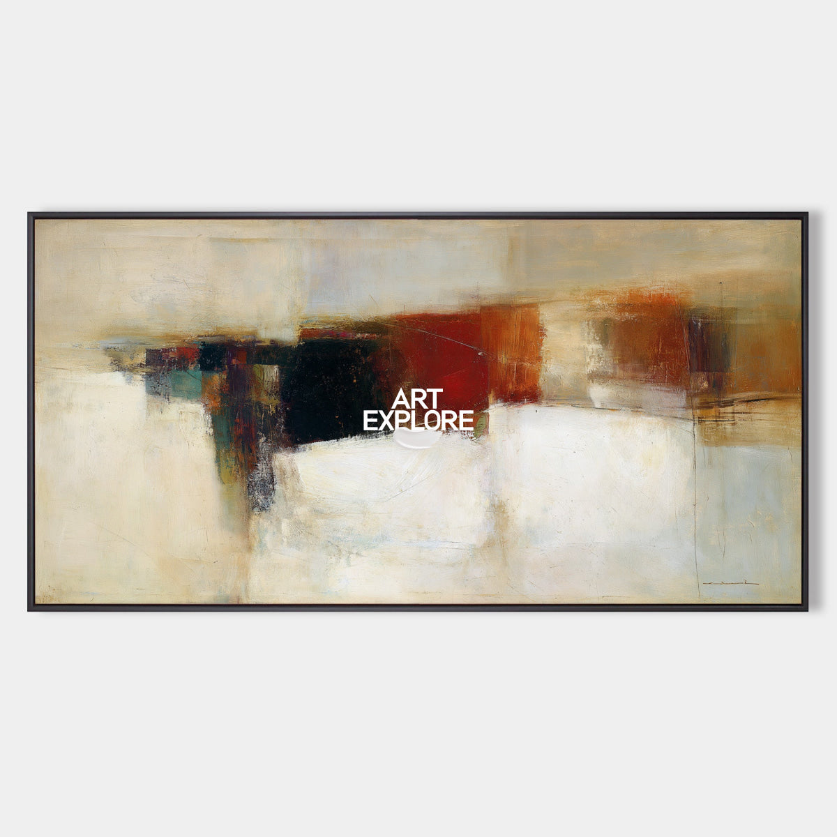Large Neutral Abstract Wall Art For Living Room And Office