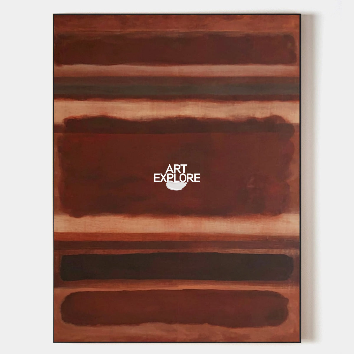 Reddish-Brown Abstract Canvas Painting Hand-Painted Wall Art