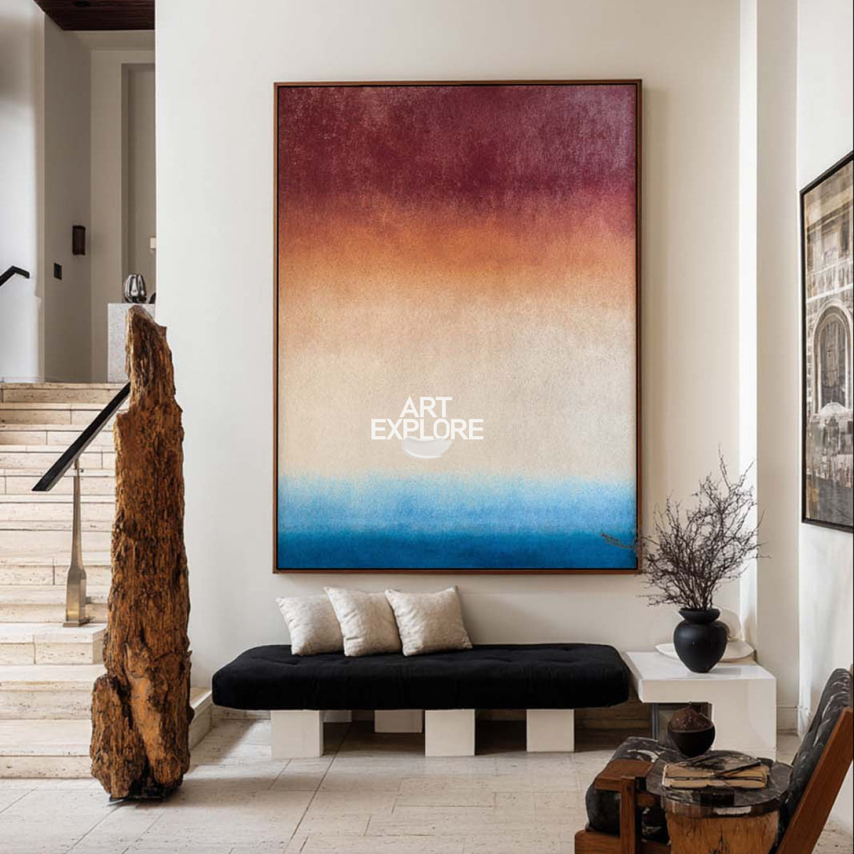 Contemporary Neon Gradient Wall Art, Textured Minimalist Style – ArtExplore