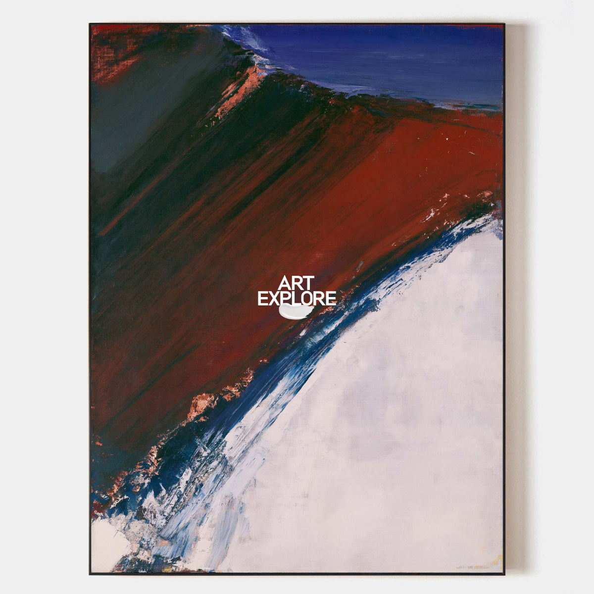 Red And Blue Abstract Landscape Canvas Painting Hand-Painted Wall Art