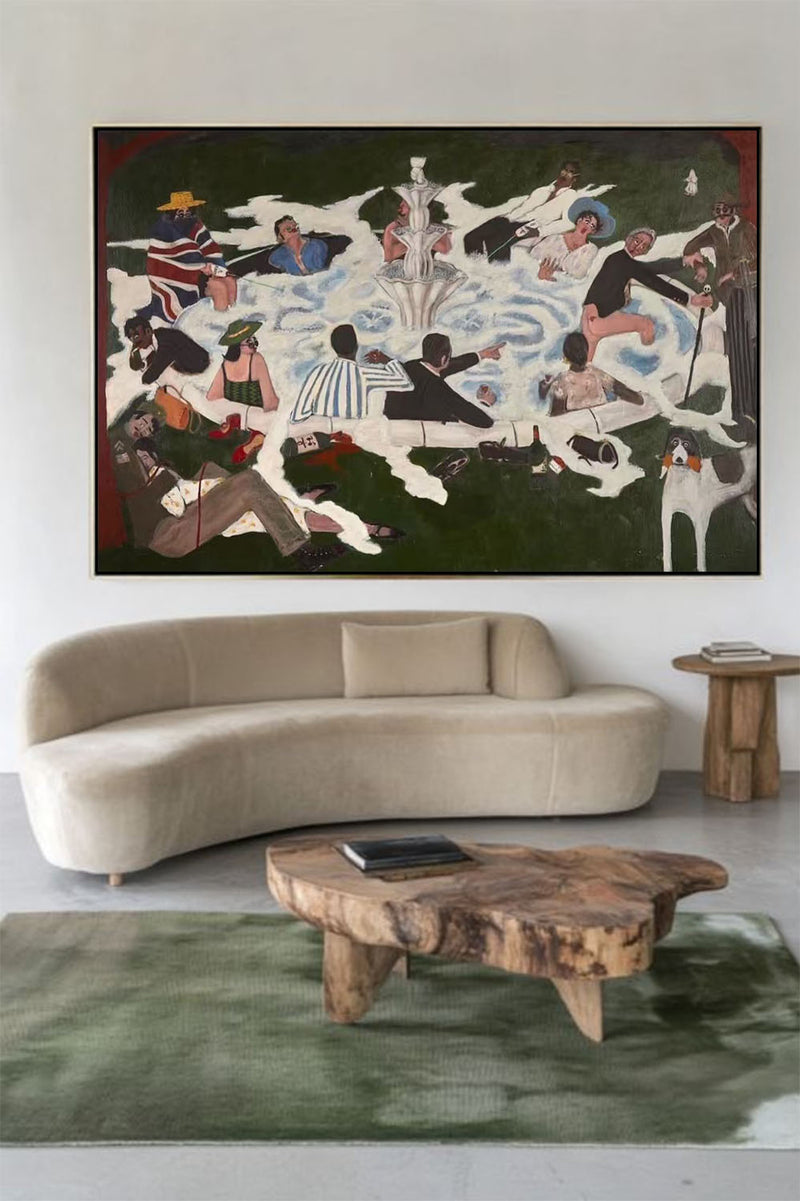 Contemporary Social Scene Oil Painting | Modern Home Decor | ArtExplore