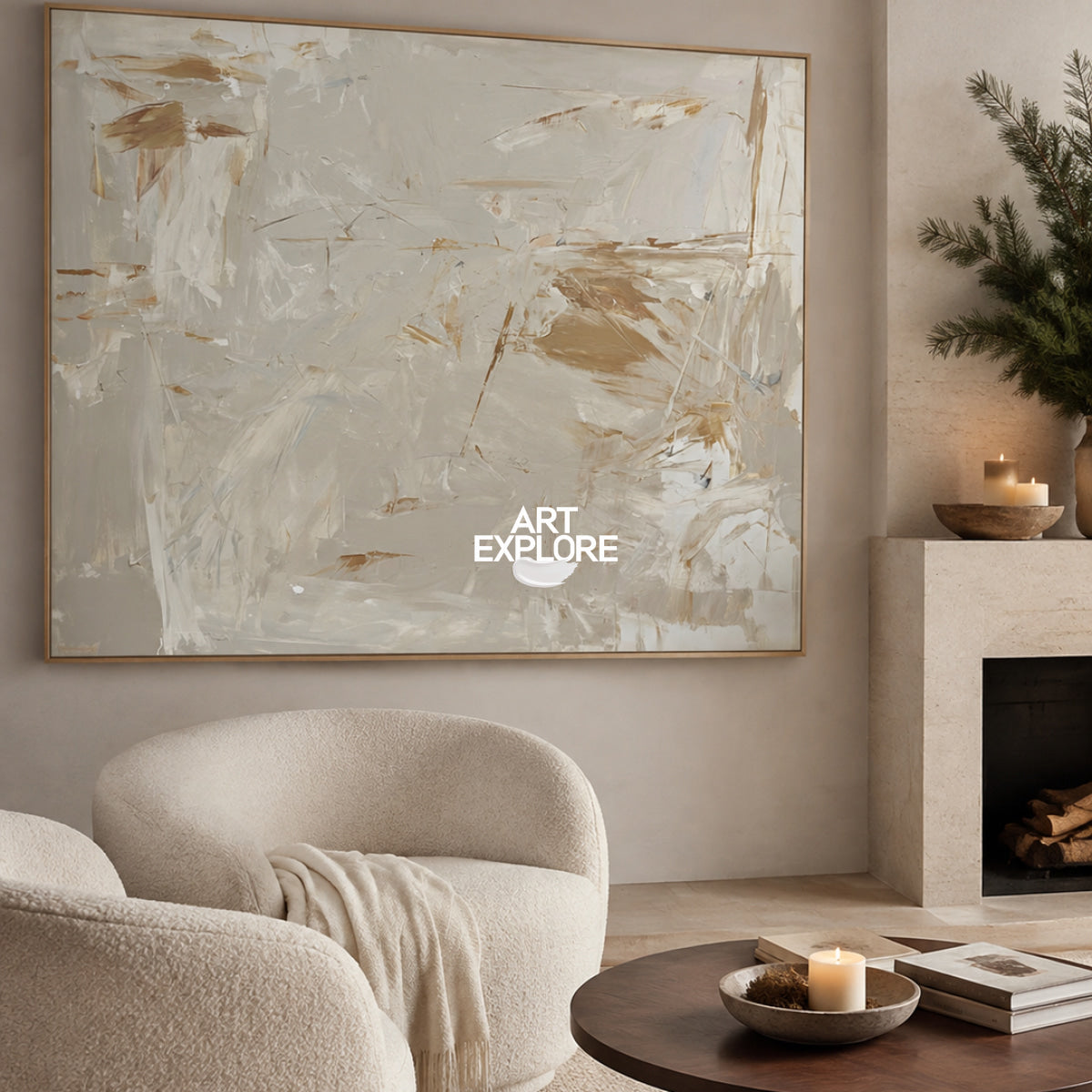 Abstract Grey And Brown Canvas Painting Hand-Painted Wall Art