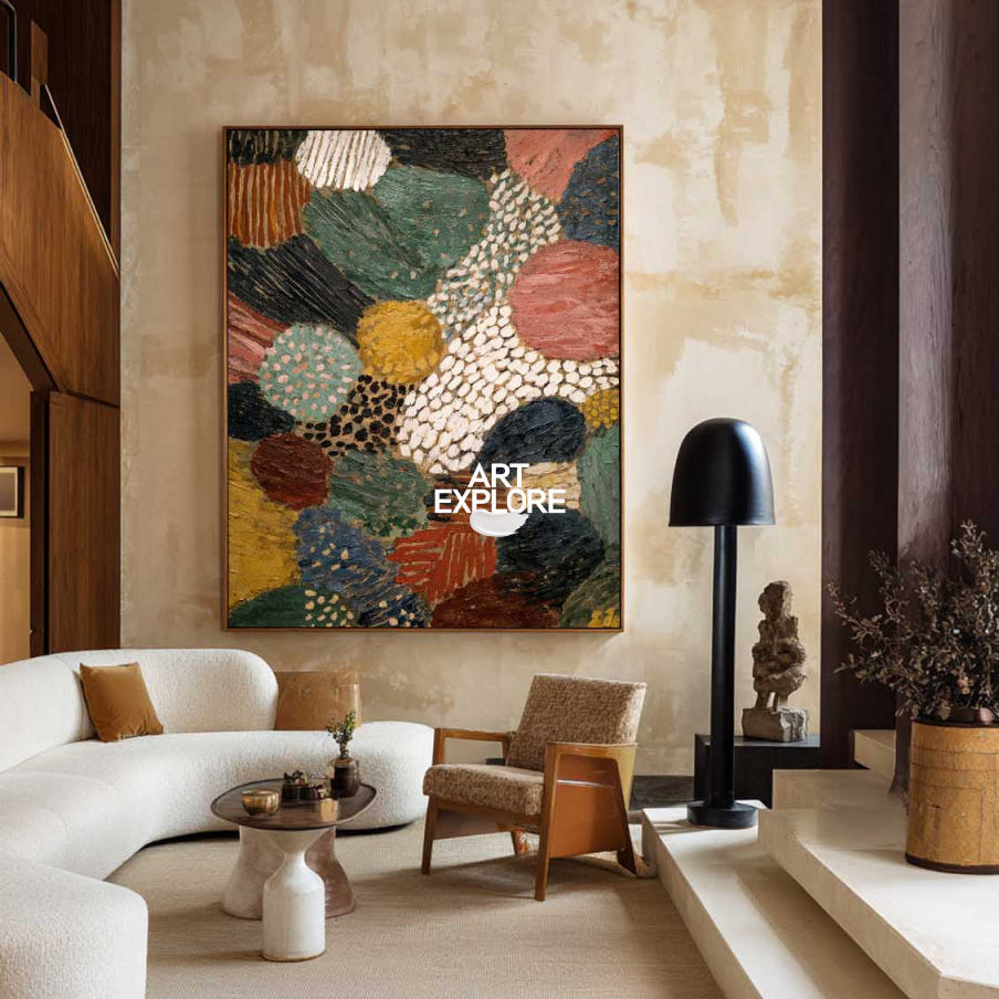 Original Abstract Textured Art With Earthy Colors For Modern Living Room Decor