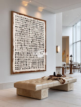 Custom Extra Large Grid Abstract Painting Hand-Painted Geometric Decor