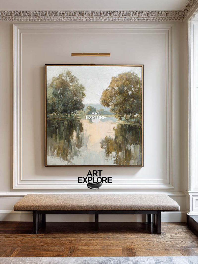 Custom Lake Reflection Wall Art for Lounge & Dining Room – ArtExplor