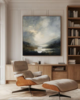 Dawn Lake Abstract Landscape | Large Handmade Canvas Art | ArtExplore