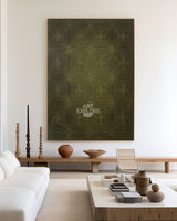 Deep Green Boho Abstract Wall Art for Living Room & Hotel | ArtExplore